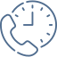 Icono de reloj representando el horario de atención telefónica para consultas sobre salvaescaleras en Málaga.