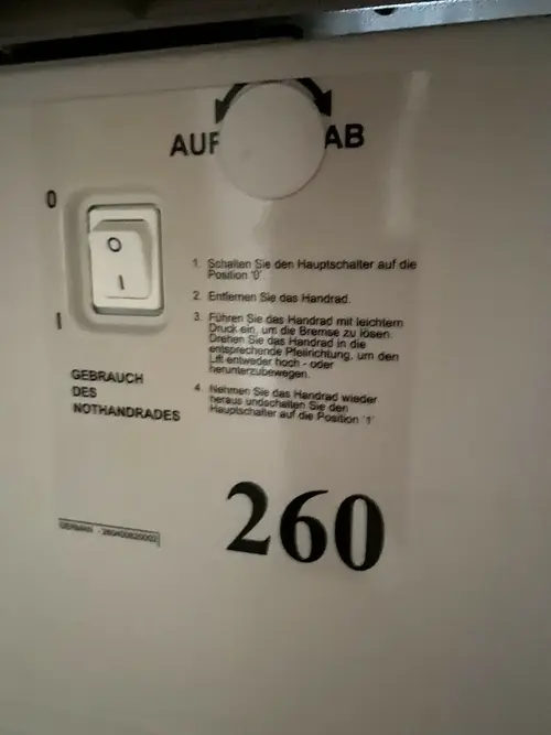 Panel de control del salvaescaleras Lifta 260